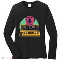 Dog Playing Piano Women's Long Sleeve Shirt thumb 0