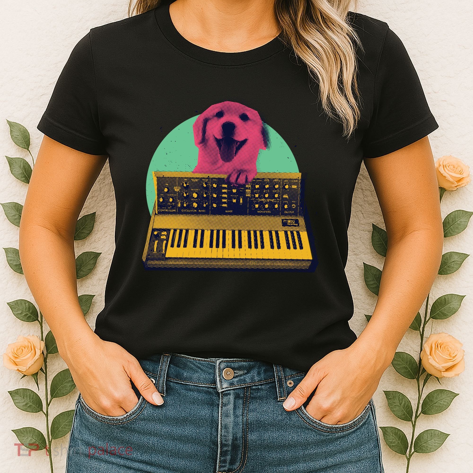 Dog Playing Piano Women's T-Shirt