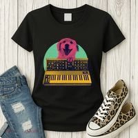 Dog Playing Piano Women's T-Shirt thumb 3