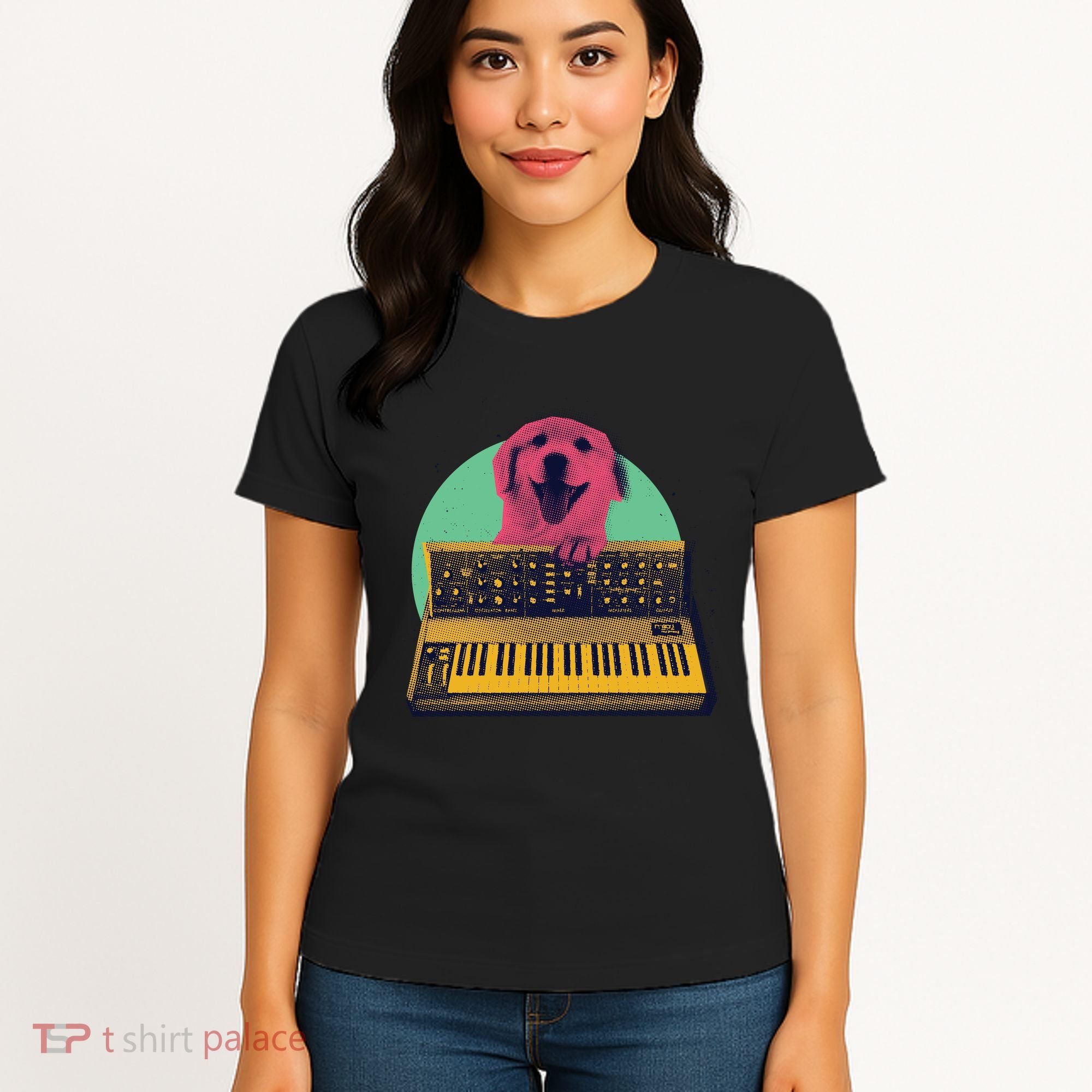 Dog Playing Piano Women's T-Shirt
