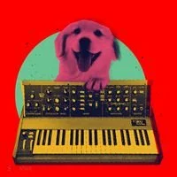 Dog Playing Piano Santa Hat thumb 1