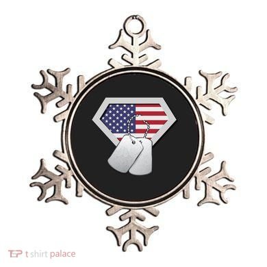 Dog Tag American Flag Superhero Emblem Ornament