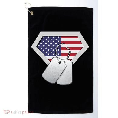 Dog Tag American Flag Superhero Emblem Golf Towel
