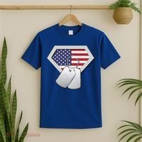 Dog Tag American Flag Superhero Emblem T-Shirt thumb 2