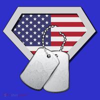 Dog Tag American Flag Superhero Emblem T-Shirt thumb 7