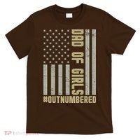 Dad of Girls Outnumbered Patriotic Graphic Clothing T-Shirt thumb 0