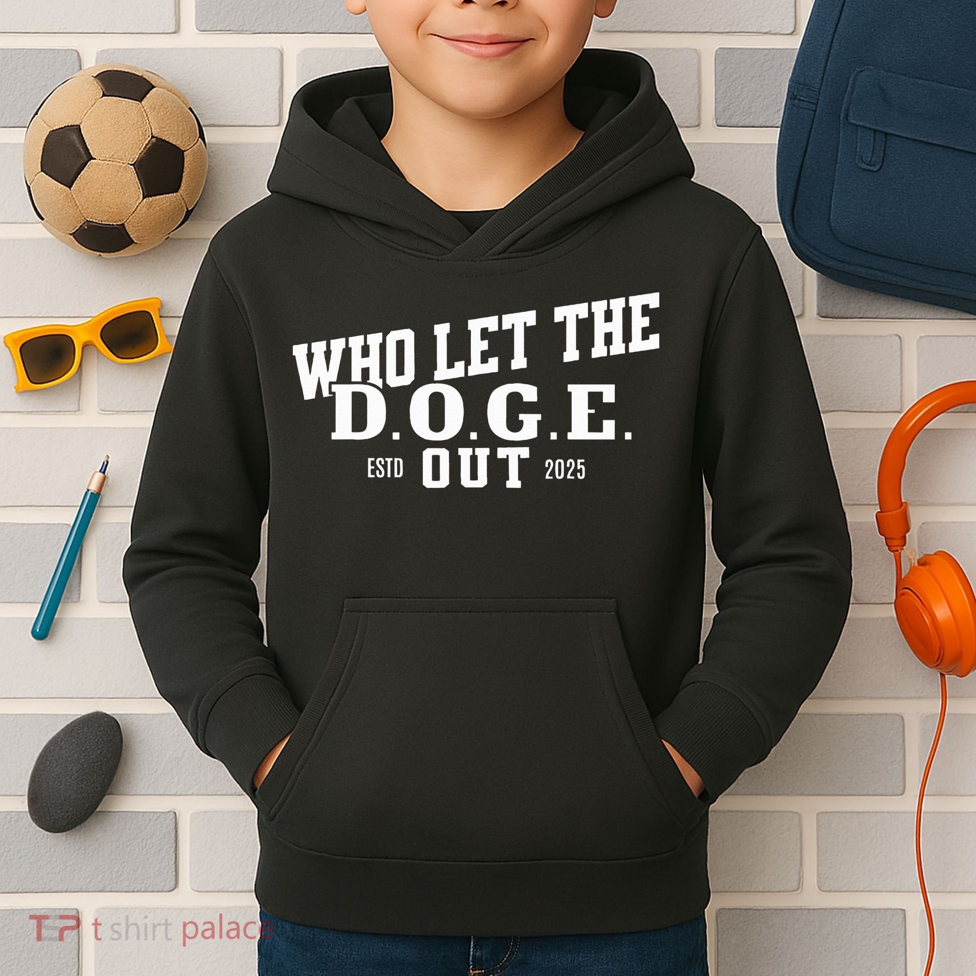 Dept Of Government Efficiency Who Let The D.O.G.E. Out Kids Hoodie