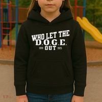 Dept Of Government Efficiency Who Let The D.O.G.E. Out Kids Hoodie thumb 3