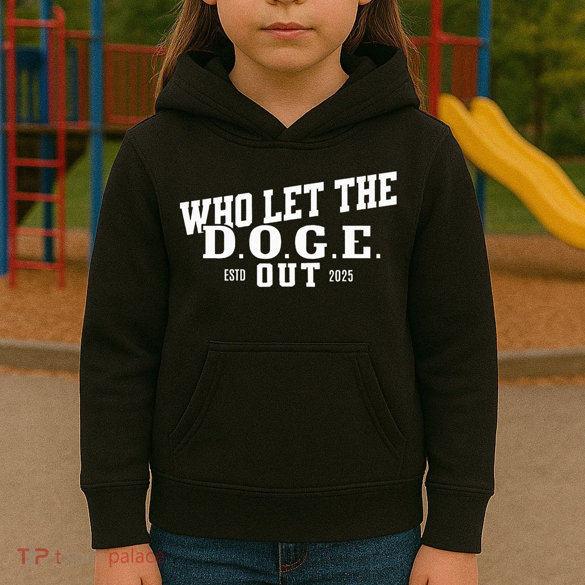 Dept Of Government Efficiency Who Let The D.O.G.E. Out Kids Hoodie