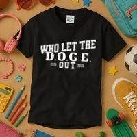 Dept Of Government Efficiency Who Let The D.O.G.E. Out Kids T-Shirt thumb 3