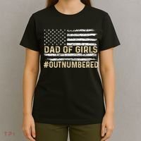 Dad Of Girls Outnumbered American Flag T-Shirt thumb 4