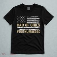 Dad Of Girls Outnumbered American Flag T-Shirt thumb 5