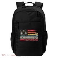Dad Of Girls Outnumbered Father Cute Gift Backpack thumb 0