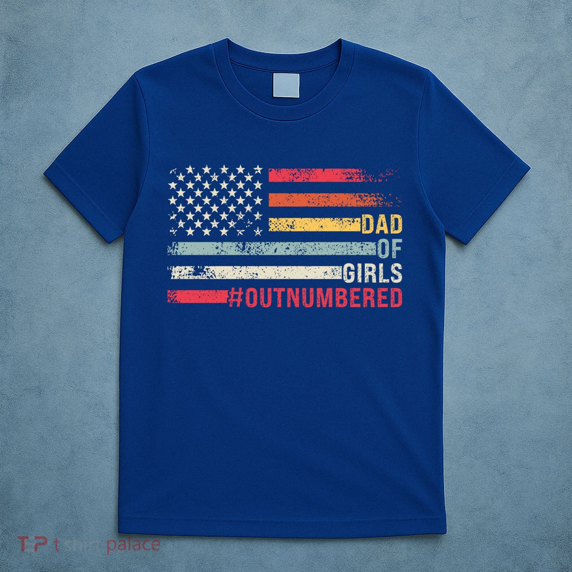 Dad Of Girls Outnumbered Father Cute Gift T-Shirt