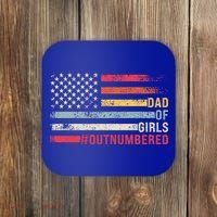 Dad Of Girls Outnumbered Father Cute Gift Coaster thumb 0