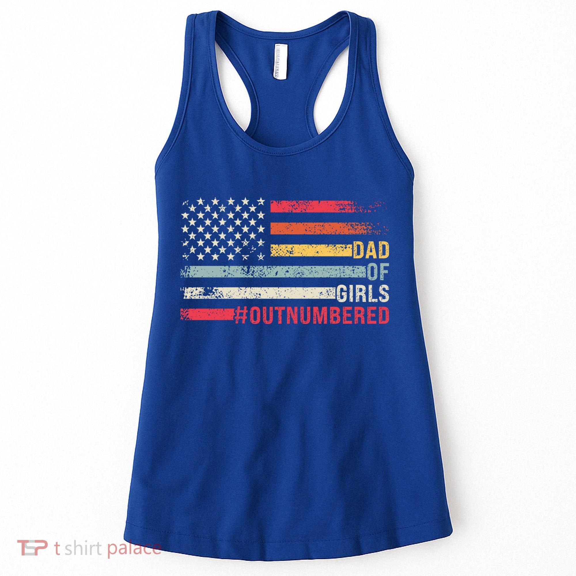 Dad Of Girls Outnumbered Father Cute Gift Women's Tank Top
