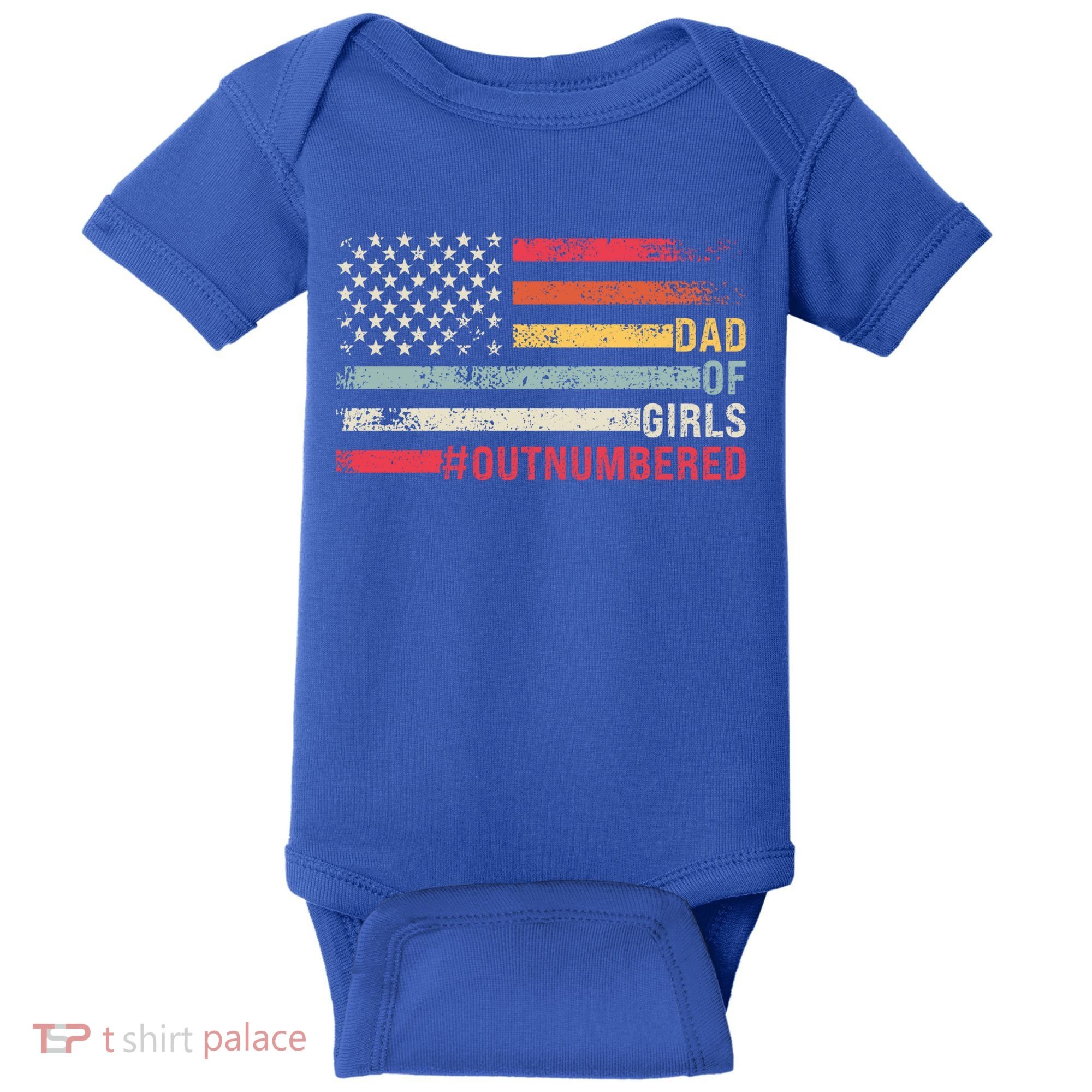Dad Of Girls Outnumbered Father Cute Gift Baby Bodysuit