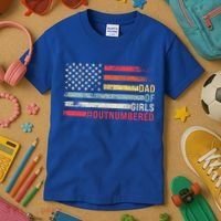 Dad Of Girls Outnumbered Father Cute Gift Kids T-Shirt thumb 3