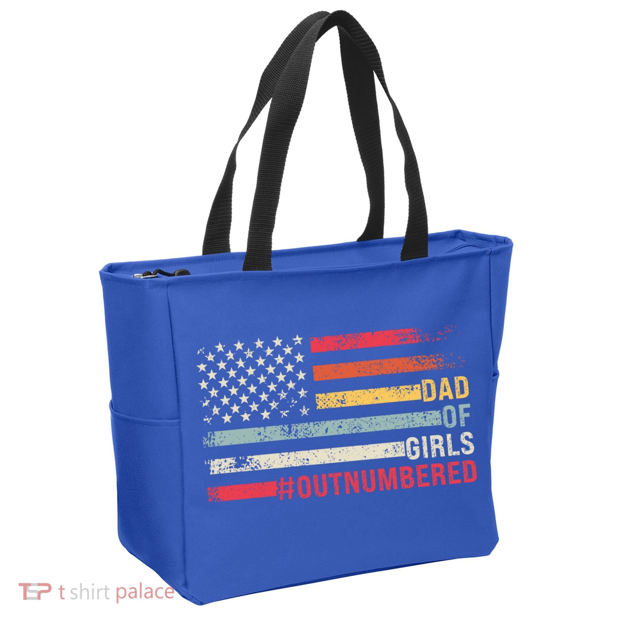 Dad Of Girls Outnumbered Father Cute Gift Tote Bag