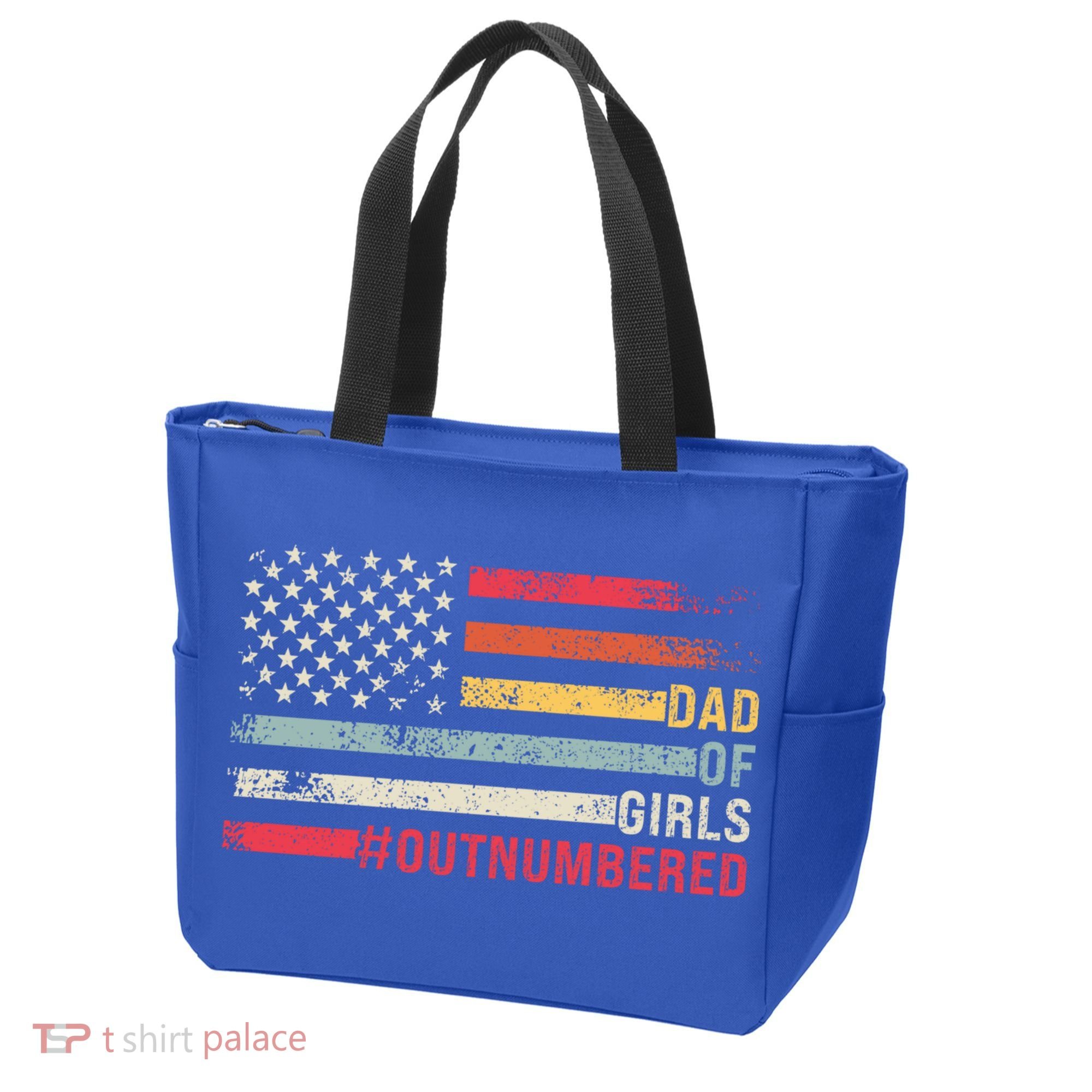 Dad Of Girls Outnumbered Father Cute Gift Tote Bag