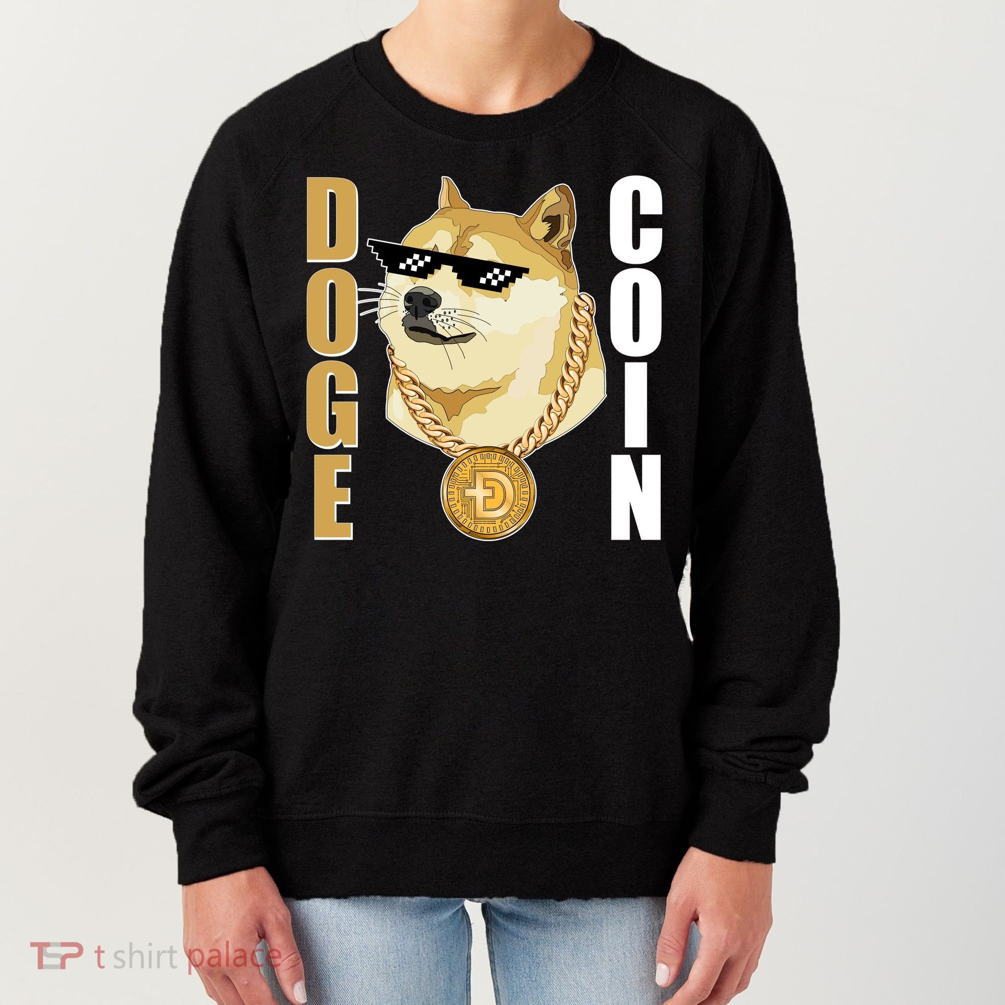 Doge Coin Gansta Thug Dogecoin Crypto Currency Women's Sweatshirt