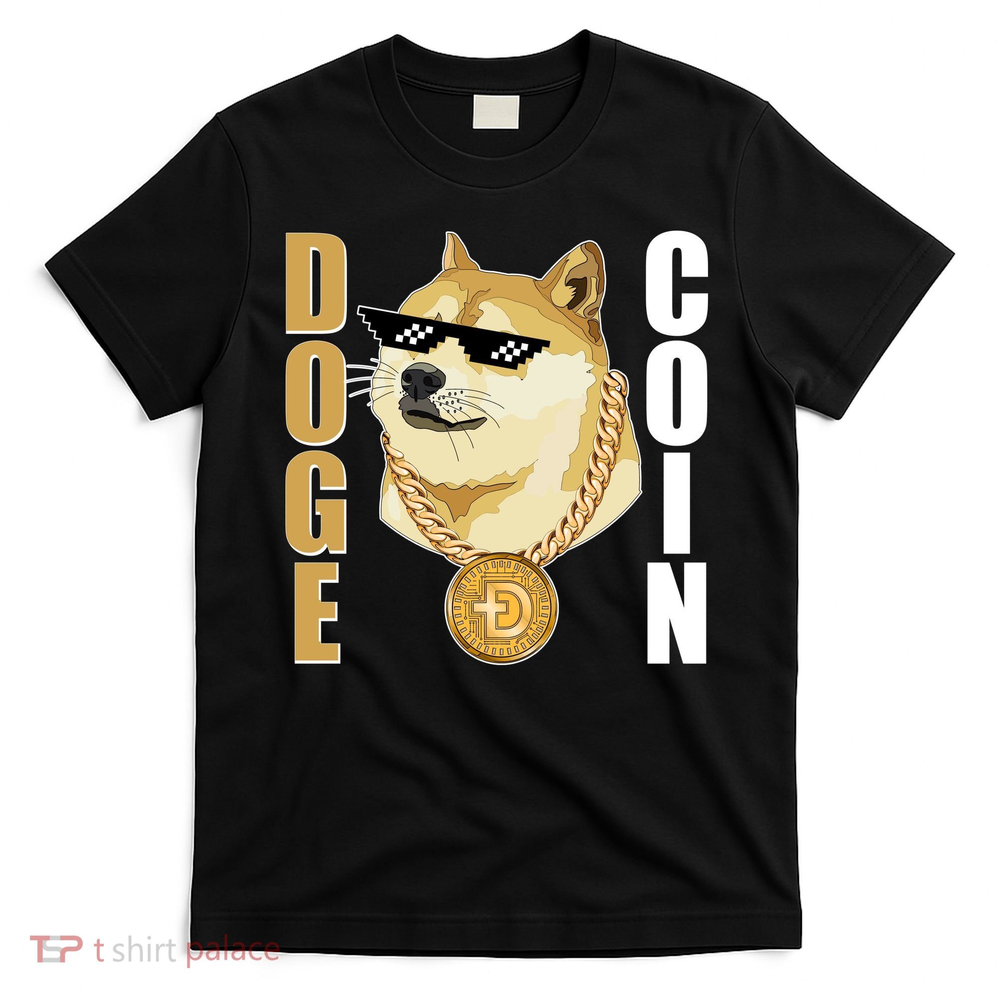 Doge Coin Gansta Thug Dogecoin Crypto Currency T-Shirt