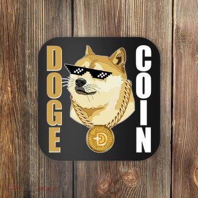 Doge Coin Gansta Thug Dogecoin Crypto Currency Coaster