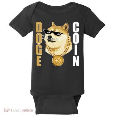 Doge Coin Gansta Thug Dogecoin Crypto Currency Baby Bodysuit