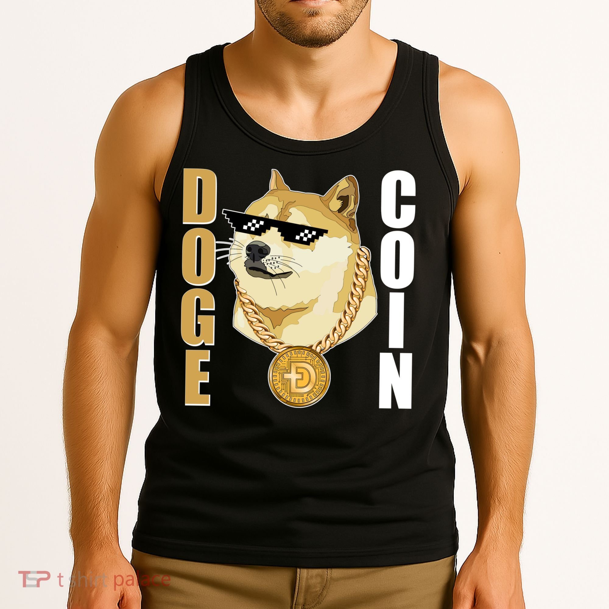 Doge Coin Gansta Thug Dogecoin Crypto Currency Tank Top