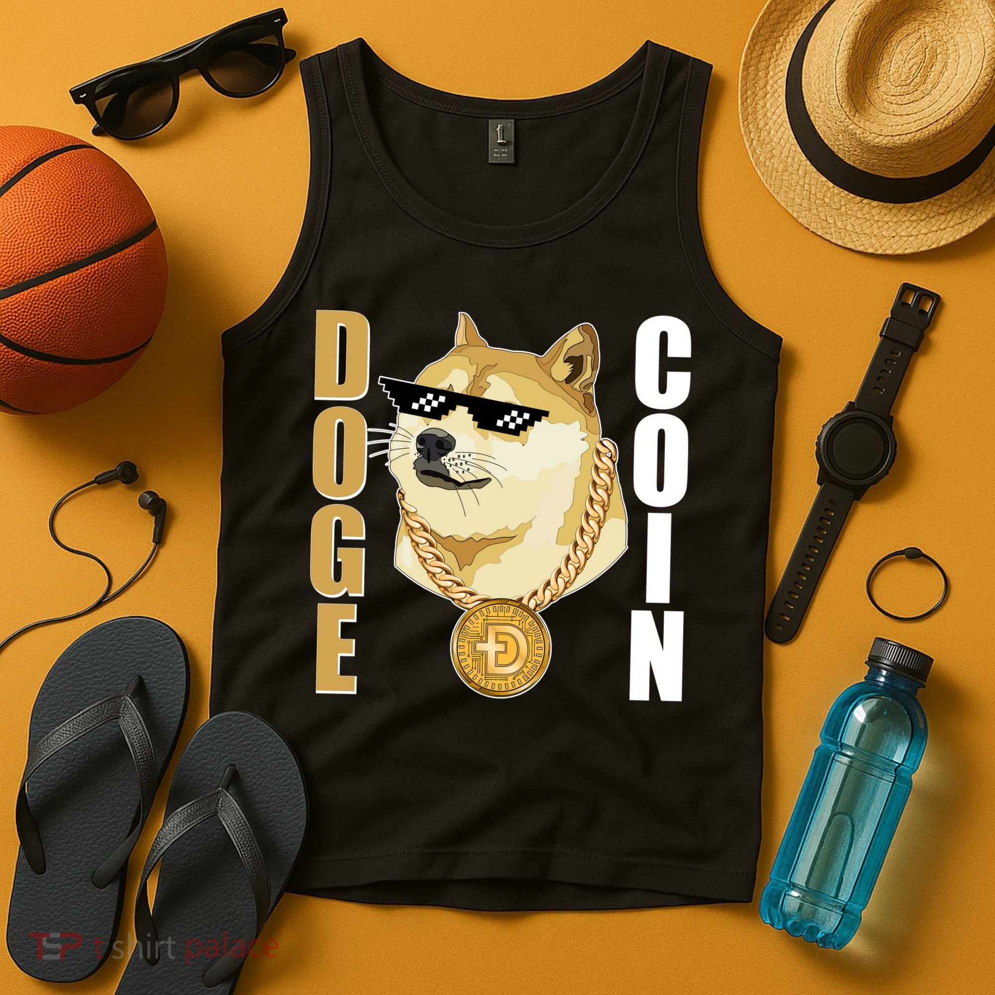 Doge Coin Gansta Thug Dogecoin Crypto Currency Tank Top