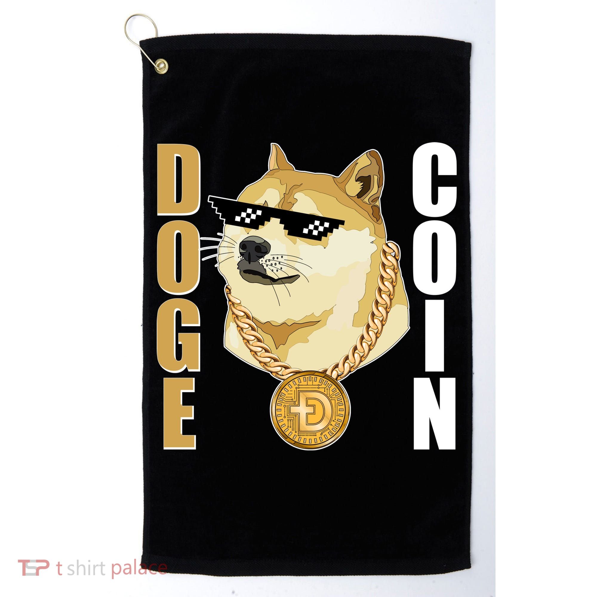 Doge Coin Gansta Thug Dogecoin Crypto Currency Golf Towel