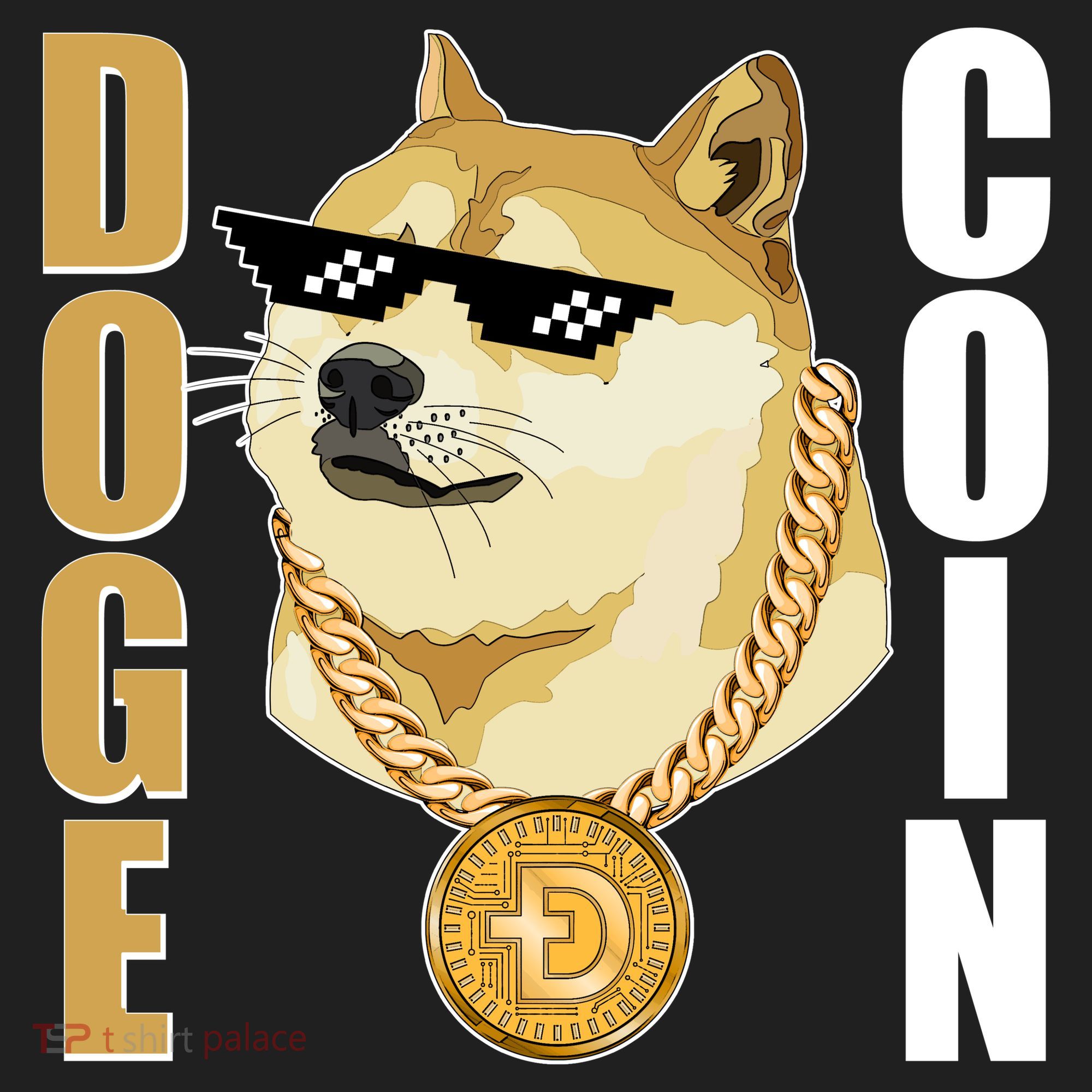 Doge Coin Gansta Thug Dogecoin Crypto Currency Golf Towel