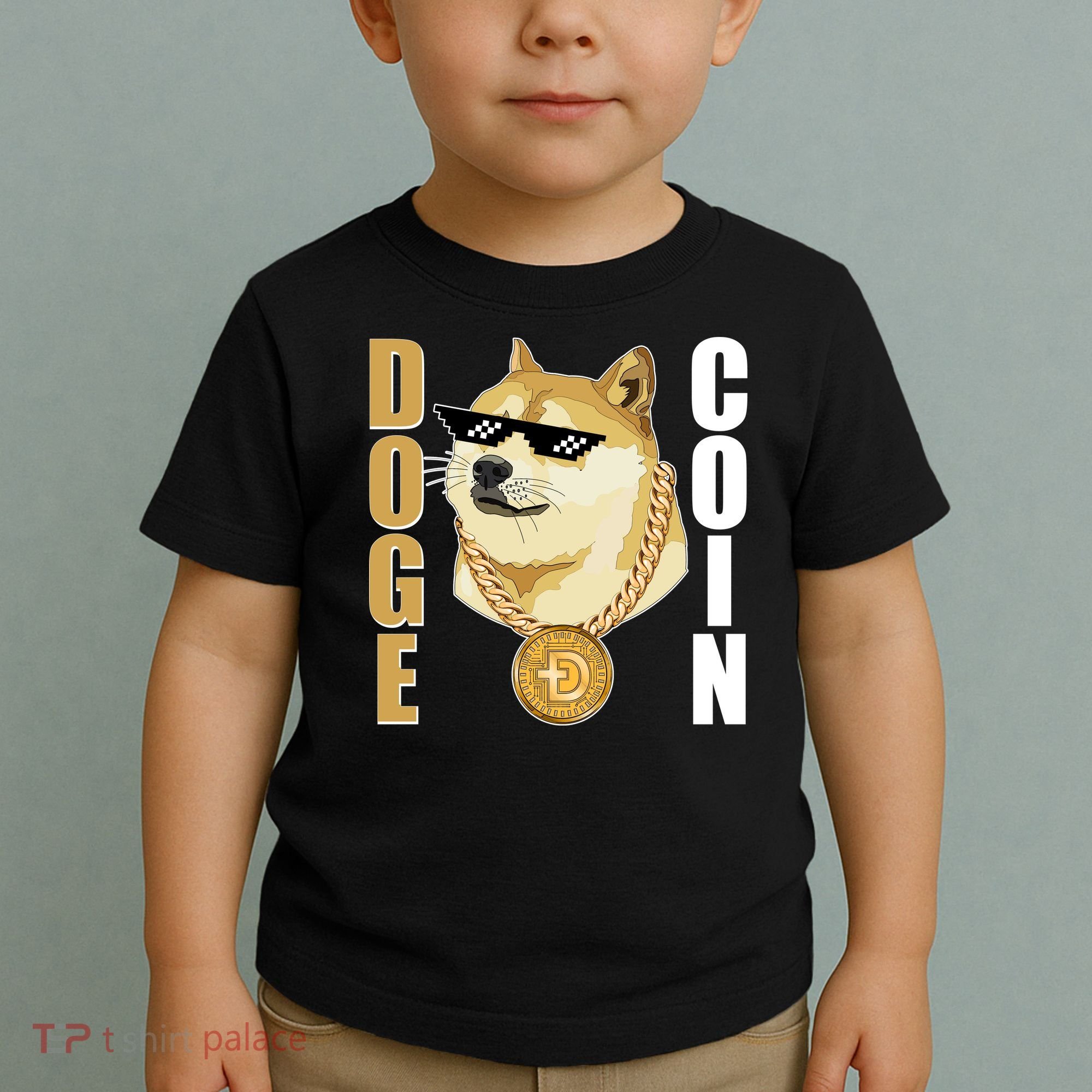 Doge Coin Gansta Thug Dogecoin Crypto Currency Toddler T-Shirt