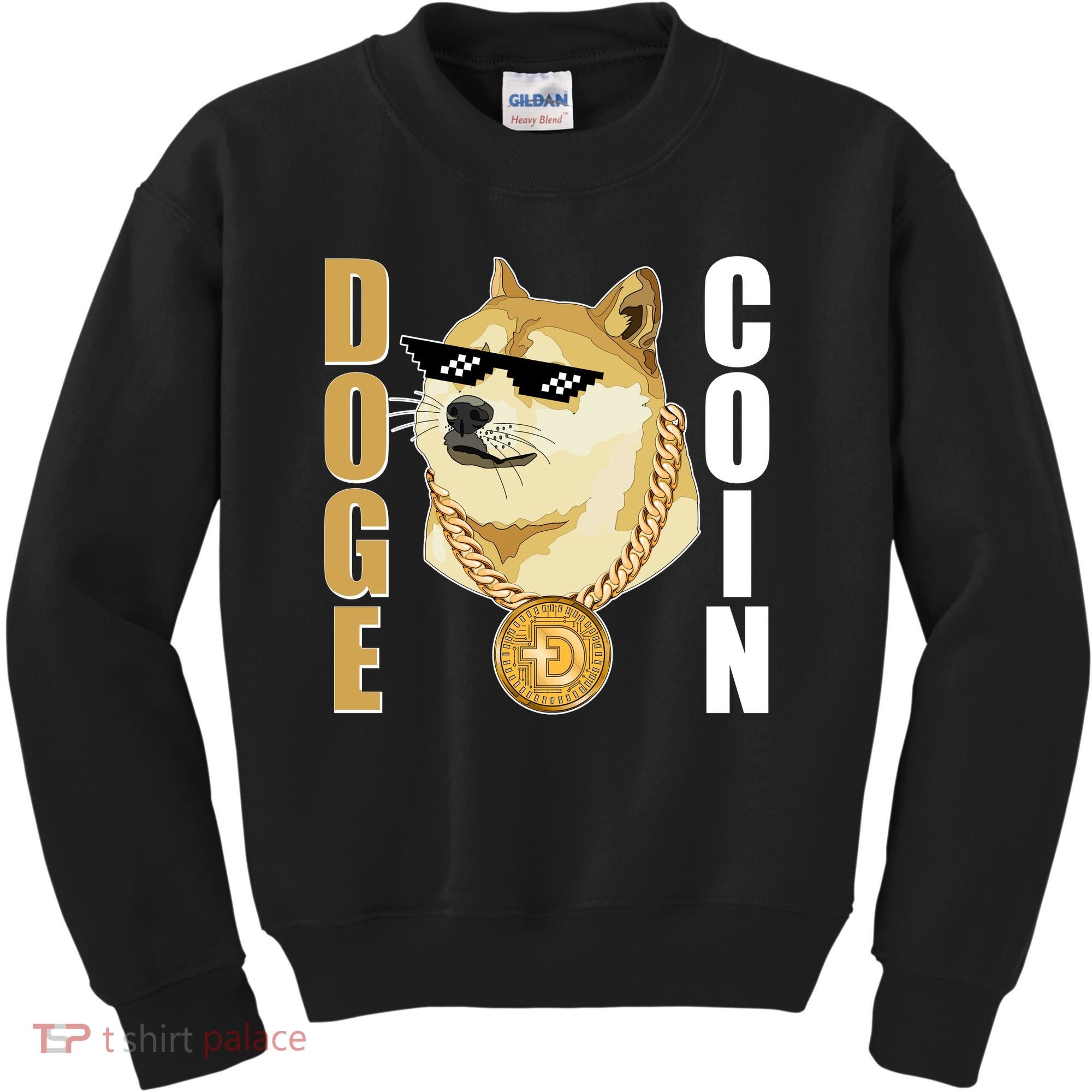 Doge Coin Gansta Thug Dogecoin Crypto Currency Kids Sweatshirt