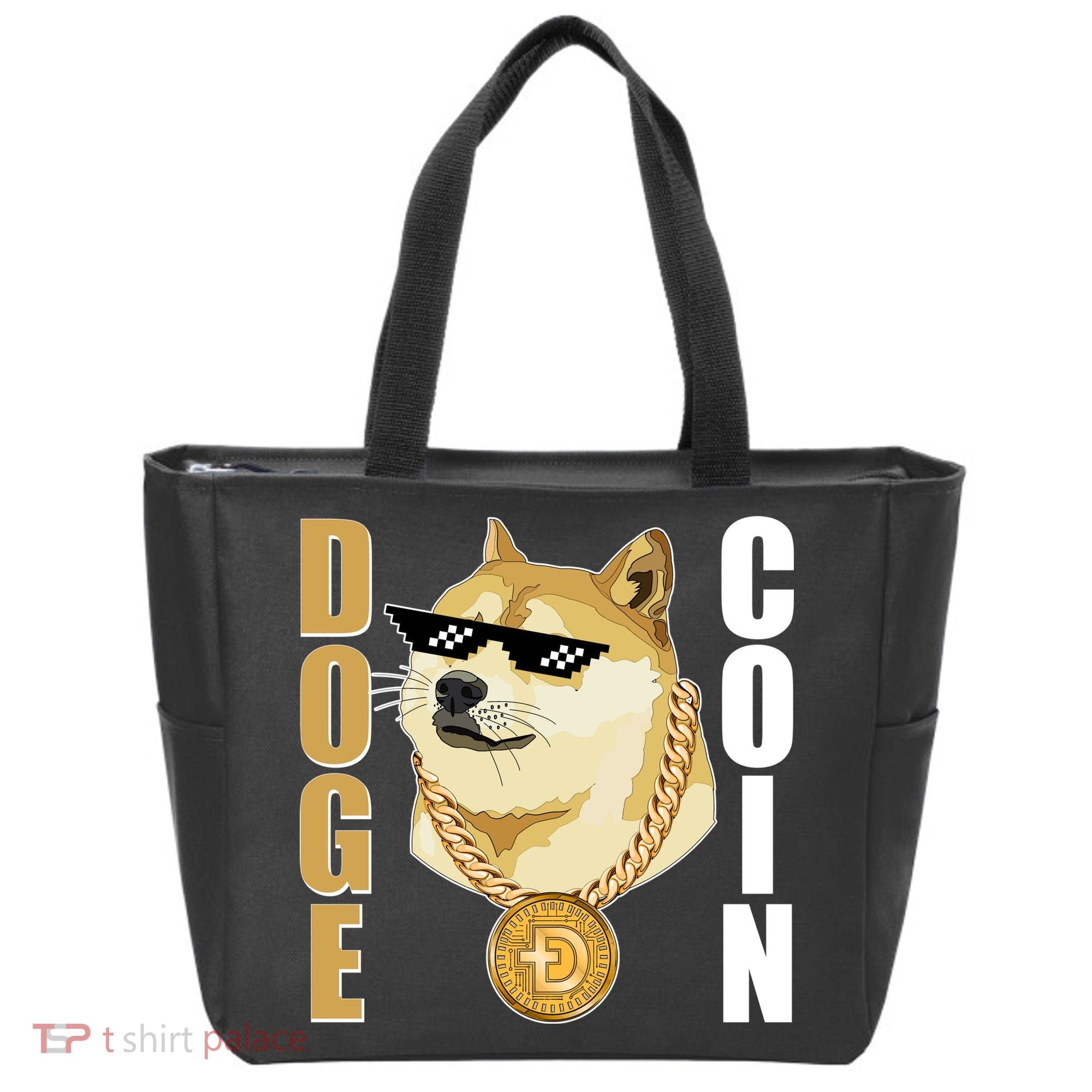 Doge Coin Gansta Thug Dogecoin Crypto Currency Tote Bag