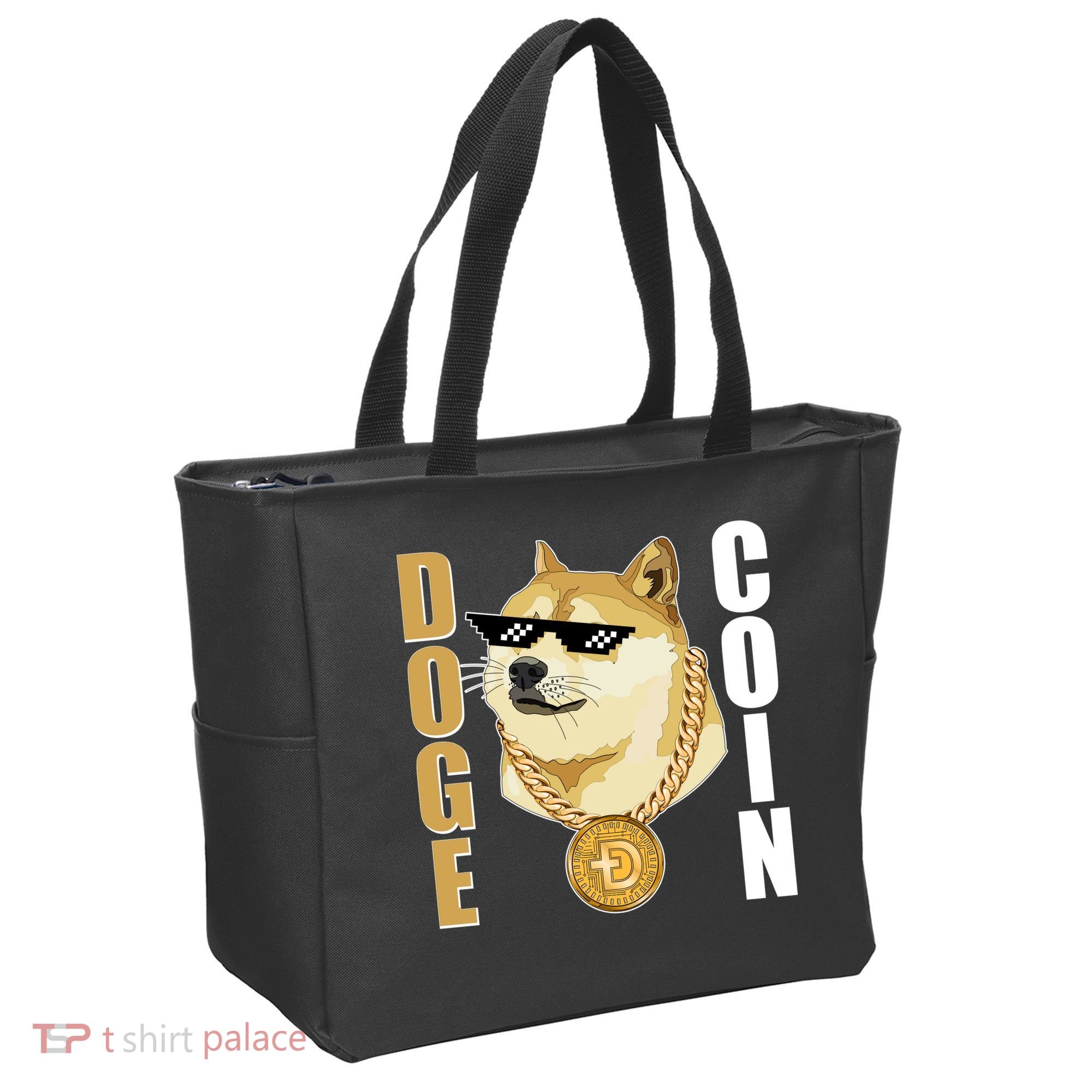 Doge Coin Gansta Thug Dogecoin Crypto Currency Tote Bag