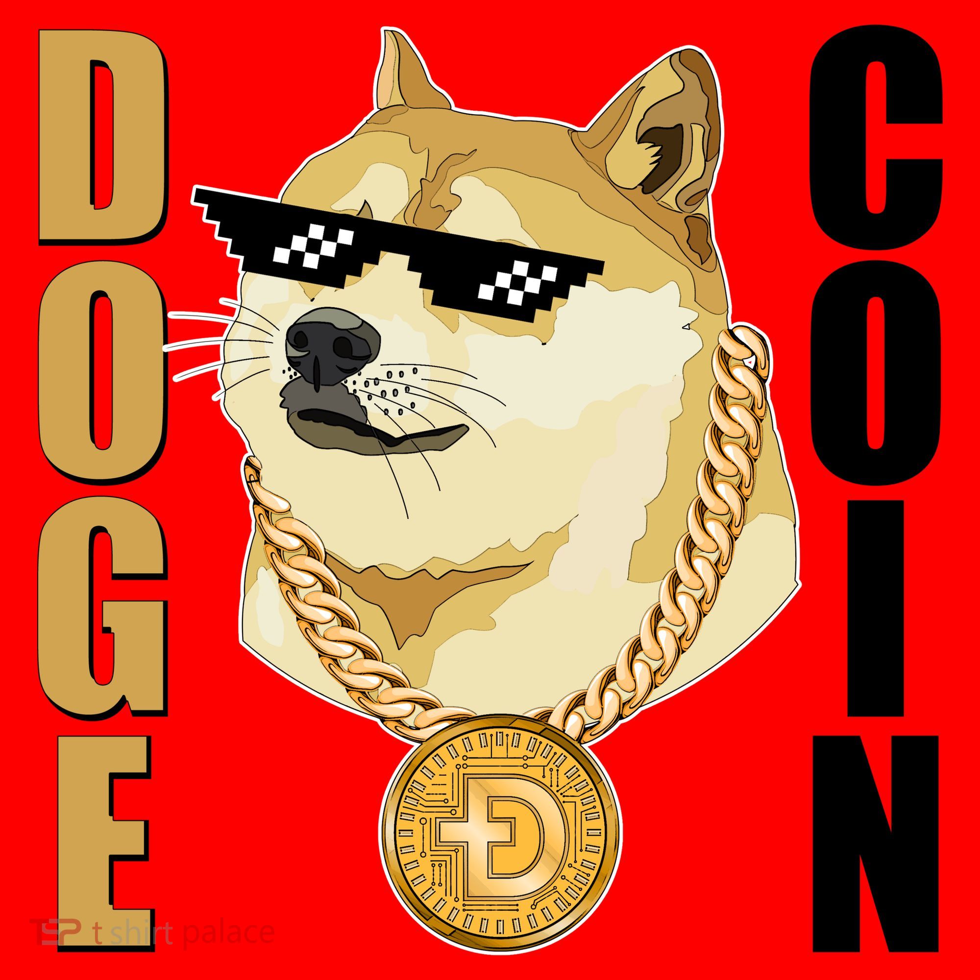 Doge Coin Gansta Thug Dogecoin Crypto Currency Santa Hat