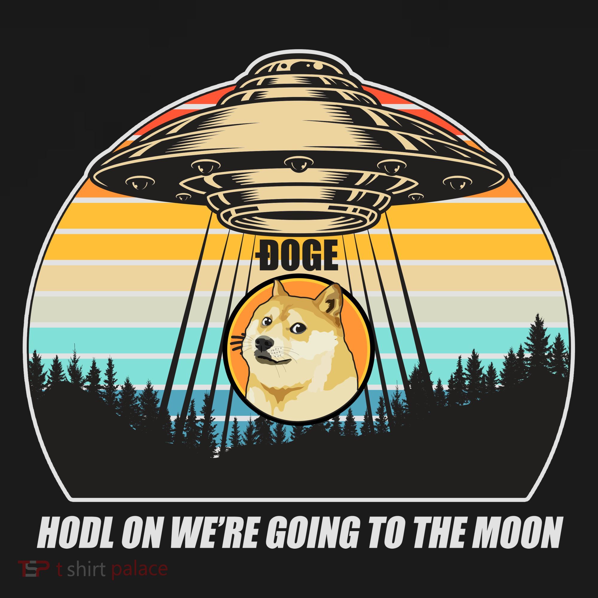 Doge Coin UFO Doge Crypto Currency To The Moon Bucket Hat