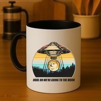 Doge Coin UFO Doge Crypto Currency To The Moon Coffee Mug thumb 4