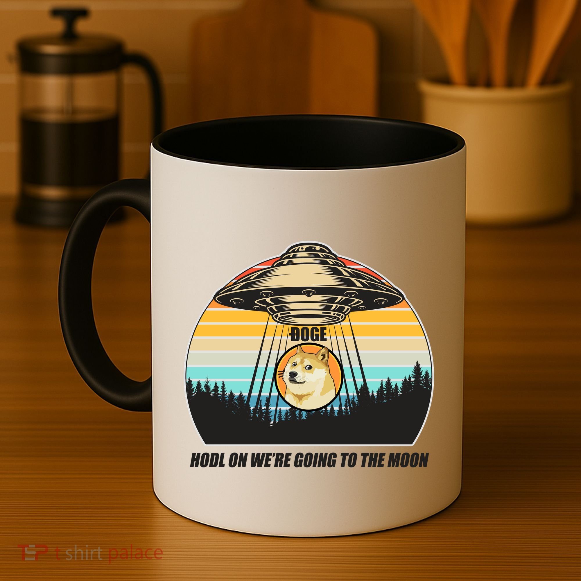 Doge Coin UFO Doge Crypto Currency To The Moon Coffee Mug