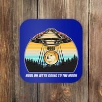 Doge Coin UFO Doge Crypto Currency To The Moon Coaster thumb 0