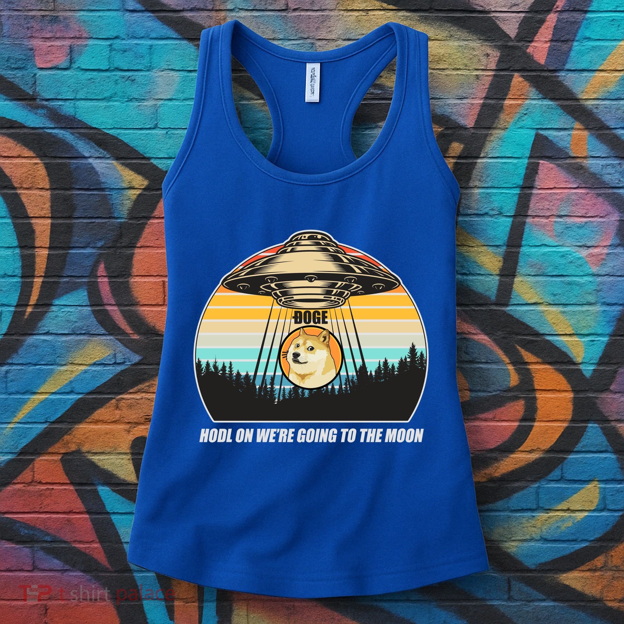 Doge Coin UFO Doge Crypto Currency To The Moon Women's Tank Top