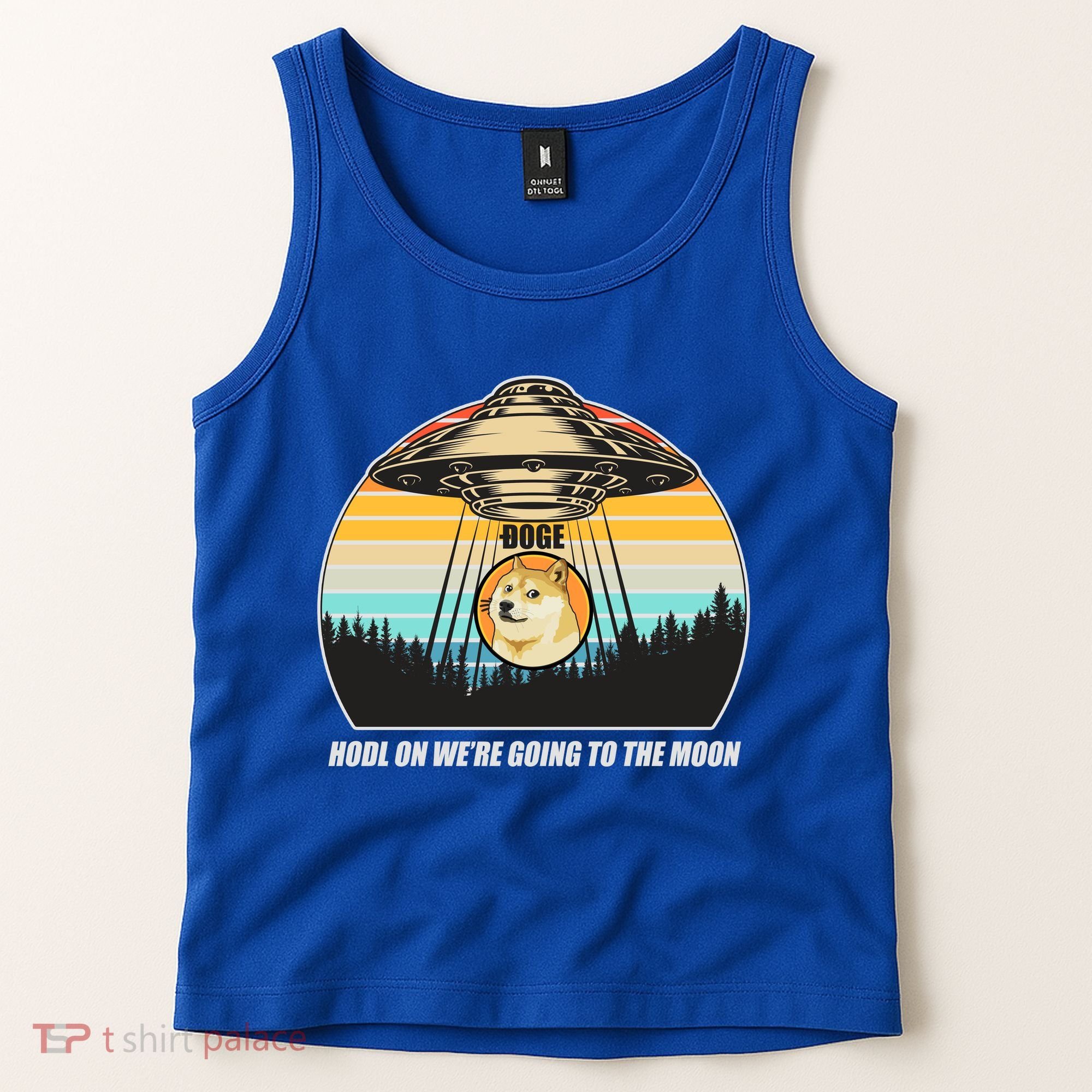Doge Coin UFO Doge Crypto Currency To The Moon Tank Top
