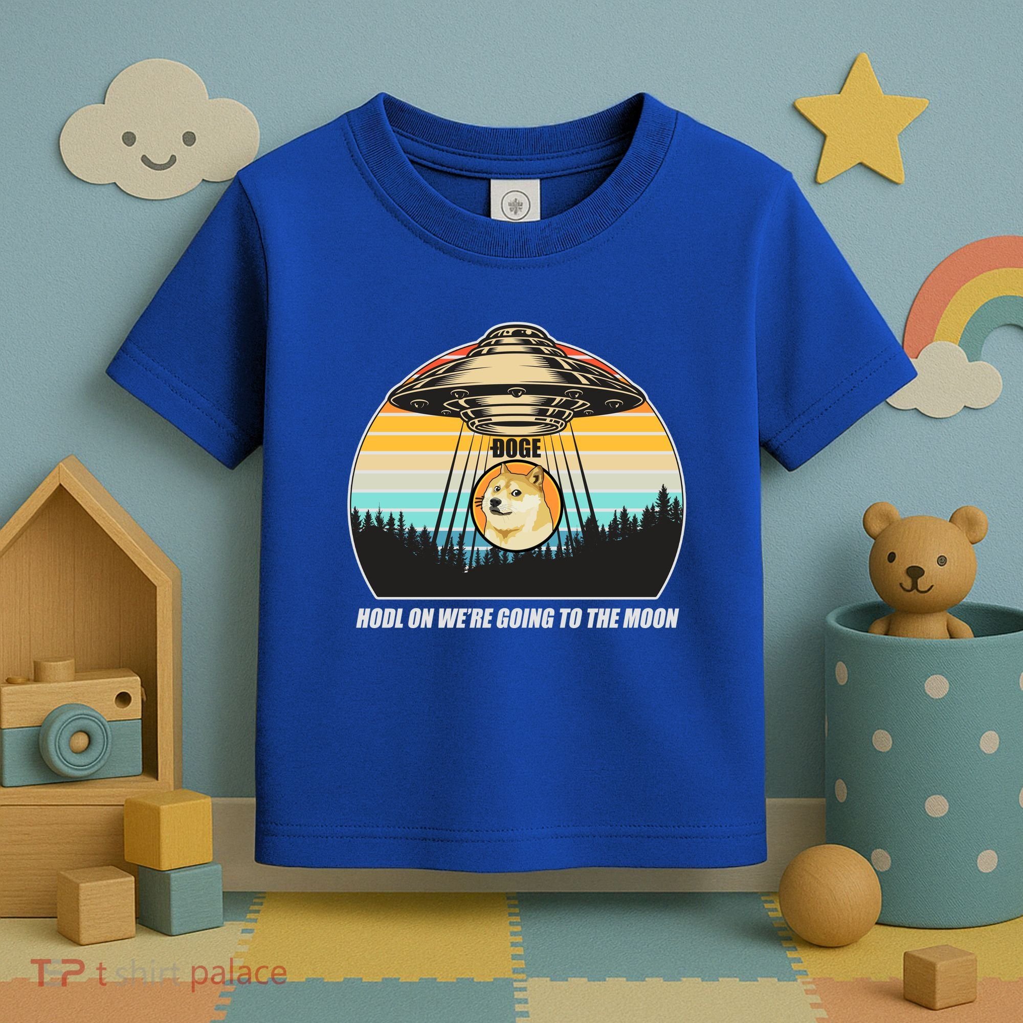 Doge Coin UFO Doge Crypto Currency To The Moon Toddler T-Shirt