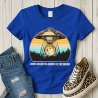 Doge Coin UFO Doge Crypto Currency To The Moon Women's T-Shirt thumb 3