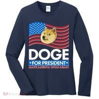 DOGE For President Make America Wow Again Women's Long Sleeve Shirt thumb 0