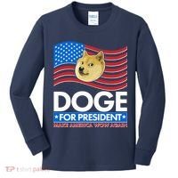 DOGE For President Make America Wow Again Kids Long Sleeve Shirt thumb 0