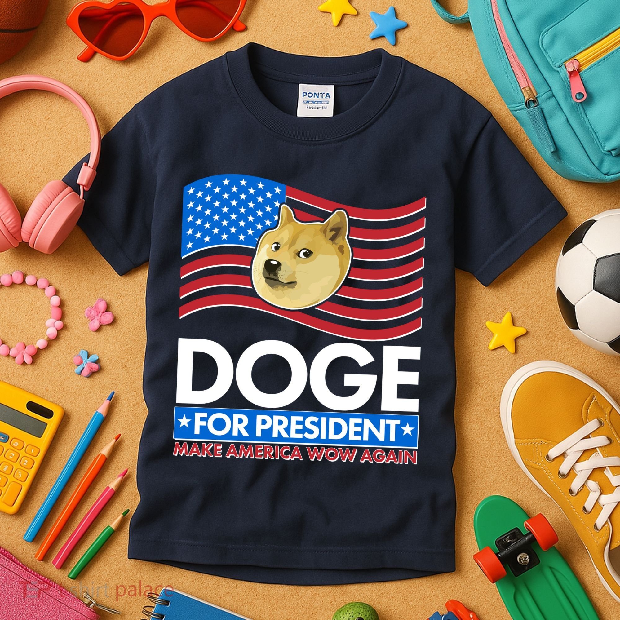 DOGE For President Make America Wow Again Kids T-Shirt