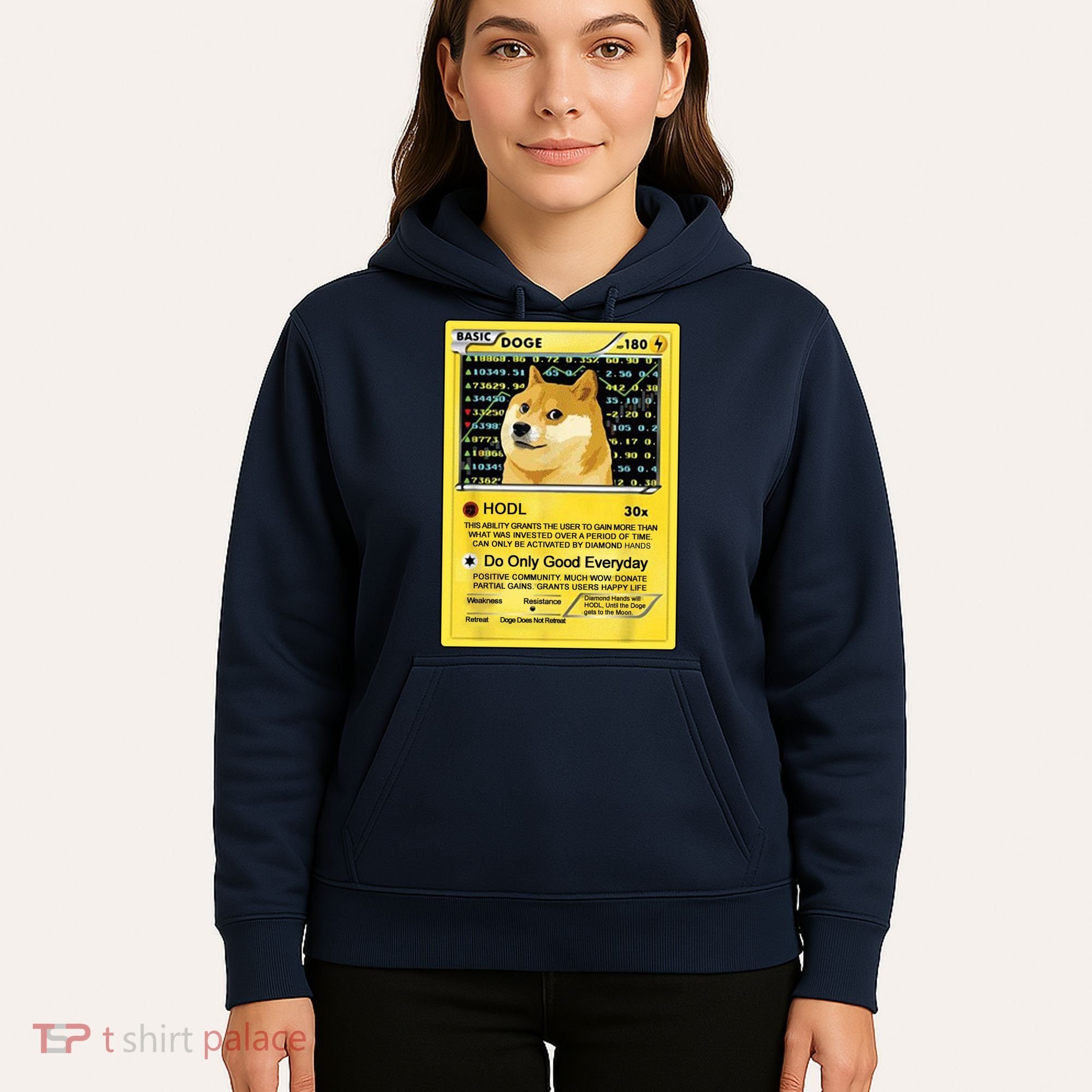 Doge HODL Card Crypto Currency Funny Hoodie
