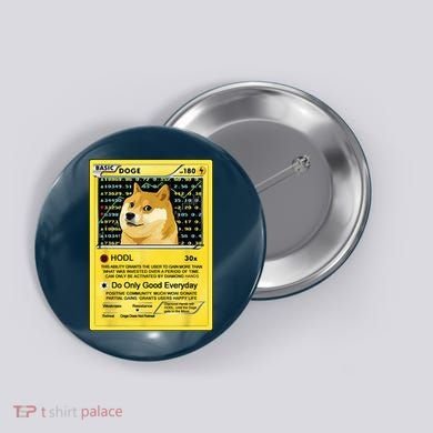 Doge HODL Card Crypto Currency Funny Button